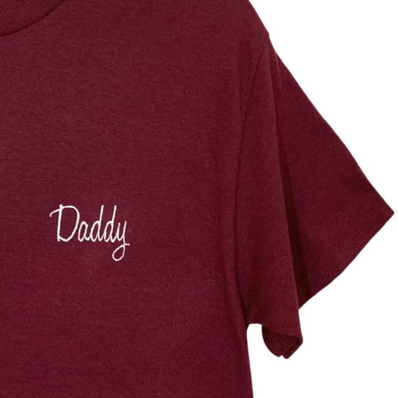 Hand Crafted Tops - Embroidered "Daddy" Unisex T-Shirt Sizes S/M/L/1X/2X/3X/4X/5X